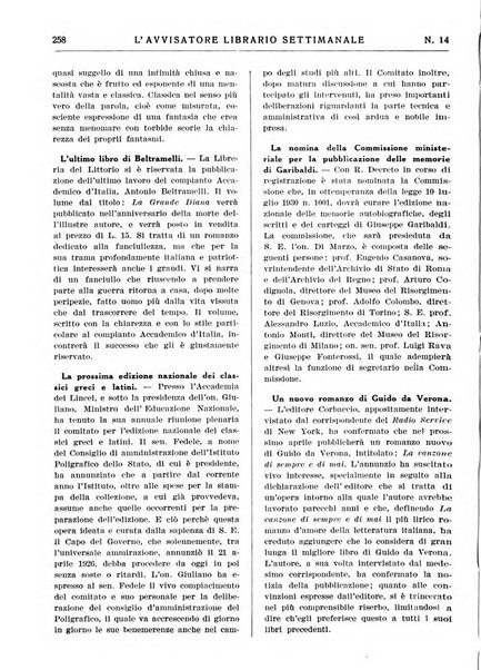 L'avvisatore librario settimanale bollettino bibliografico