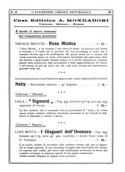 L'avvisatore librario settimanale bollettino bibliografico