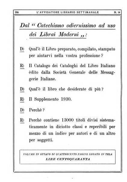 L'avvisatore librario settimanale bollettino bibliografico