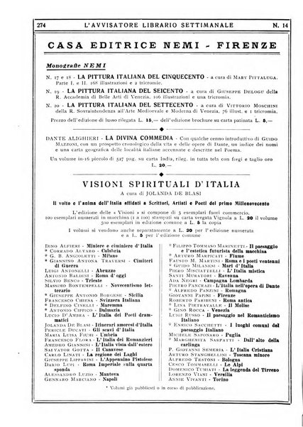 L'avvisatore librario settimanale bollettino bibliografico