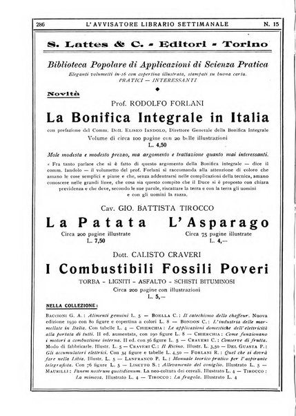 L'avvisatore librario settimanale bollettino bibliografico