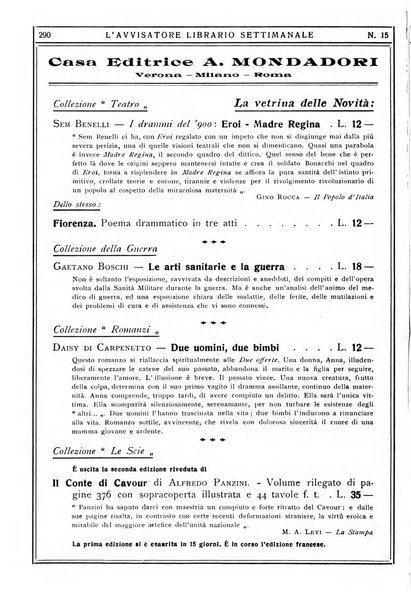 L'avvisatore librario settimanale bollettino bibliografico