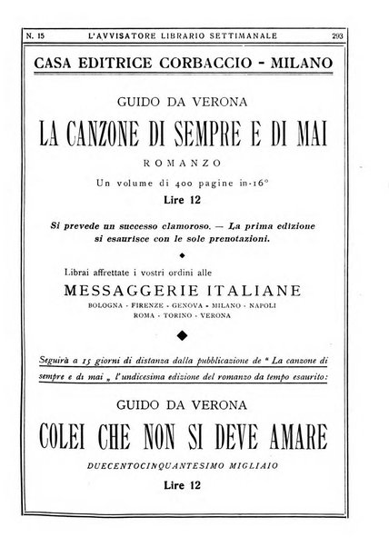 L'avvisatore librario settimanale bollettino bibliografico