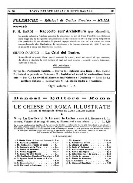 L'avvisatore librario settimanale bollettino bibliografico