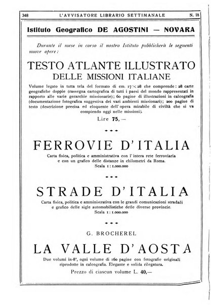 L'avvisatore librario settimanale bollettino bibliografico