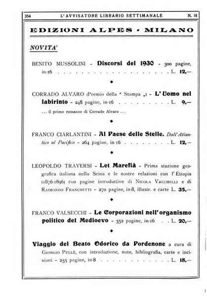 L'avvisatore librario settimanale bollettino bibliografico