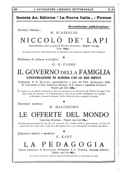 L'avvisatore librario settimanale bollettino bibliografico