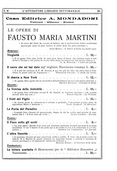 L'avvisatore librario settimanale bollettino bibliografico