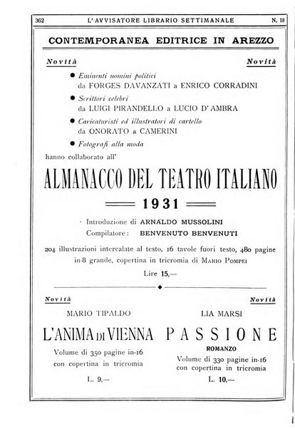 L'avvisatore librario settimanale bollettino bibliografico