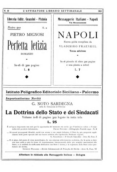 L'avvisatore librario settimanale bollettino bibliografico