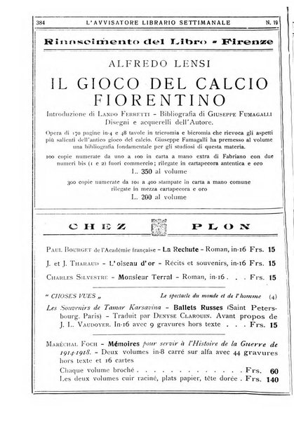 L'avvisatore librario settimanale bollettino bibliografico