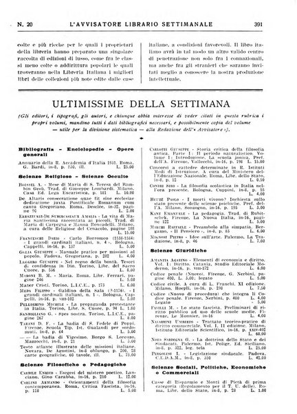 L'avvisatore librario settimanale bollettino bibliografico