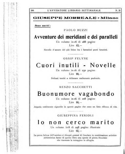 L'avvisatore librario settimanale bollettino bibliografico