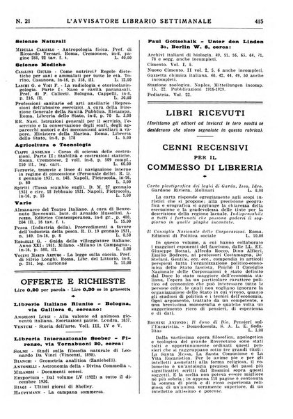 L'avvisatore librario settimanale bollettino bibliografico