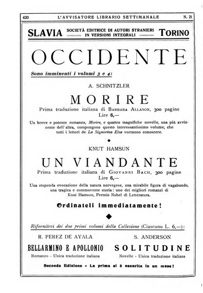 L'avvisatore librario settimanale bollettino bibliografico