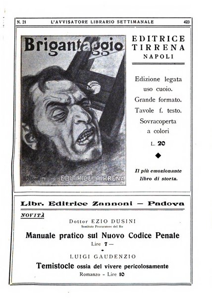 L'avvisatore librario settimanale bollettino bibliografico