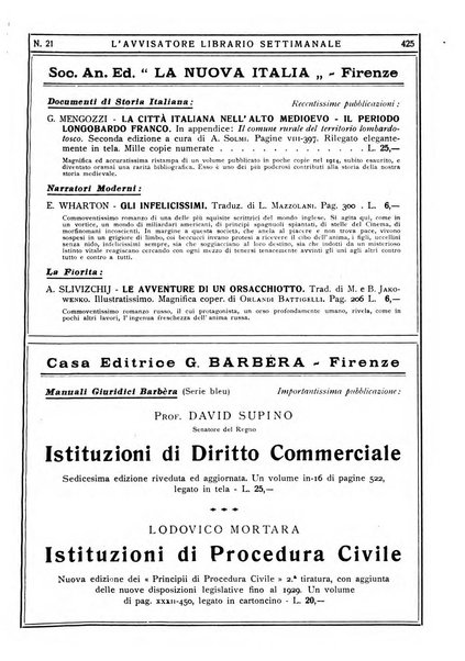 L'avvisatore librario settimanale bollettino bibliografico