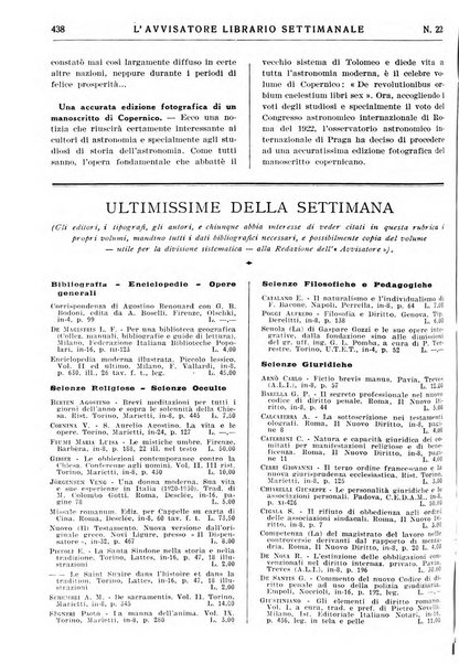 L'avvisatore librario settimanale bollettino bibliografico