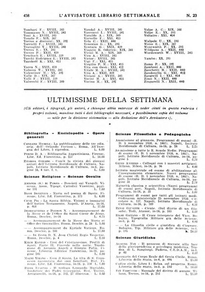 L'avvisatore librario settimanale bollettino bibliografico