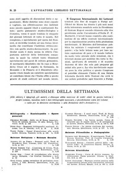 L'avvisatore librario settimanale bollettino bibliografico