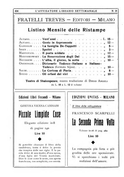 L'avvisatore librario settimanale bollettino bibliografico