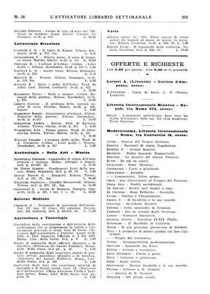 L'avvisatore librario settimanale bollettino bibliografico