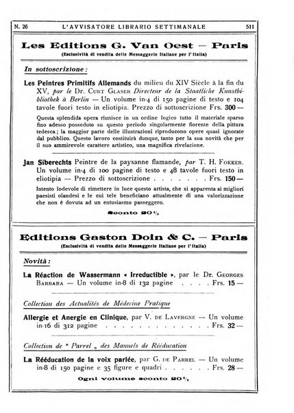 L'avvisatore librario settimanale bollettino bibliografico