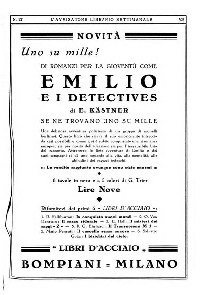 L'avvisatore librario settimanale bollettino bibliografico