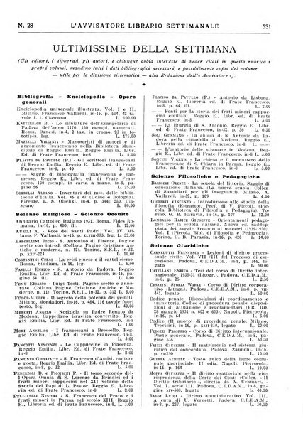 L'avvisatore librario settimanale bollettino bibliografico