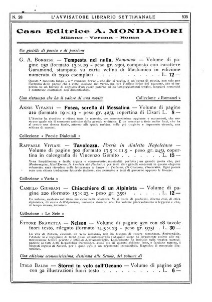 L'avvisatore librario settimanale bollettino bibliografico