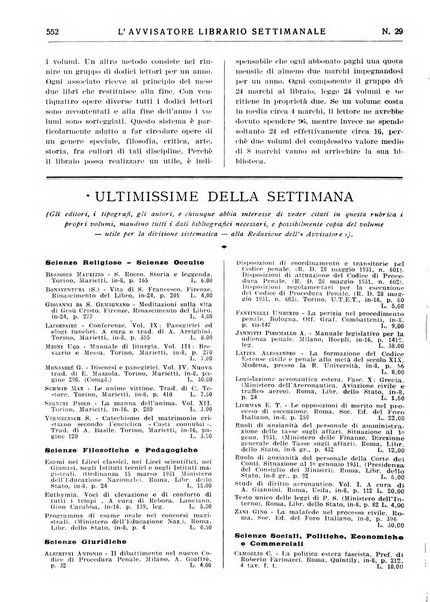 L'avvisatore librario settimanale bollettino bibliografico