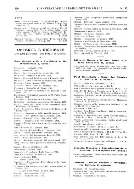 L'avvisatore librario settimanale bollettino bibliografico