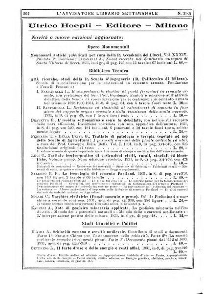 L'avvisatore librario settimanale bollettino bibliografico