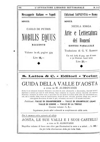 L'avvisatore librario settimanale bollettino bibliografico