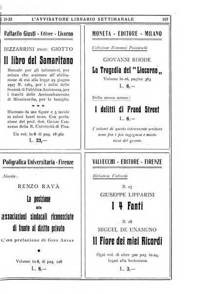 L'avvisatore librario settimanale bollettino bibliografico