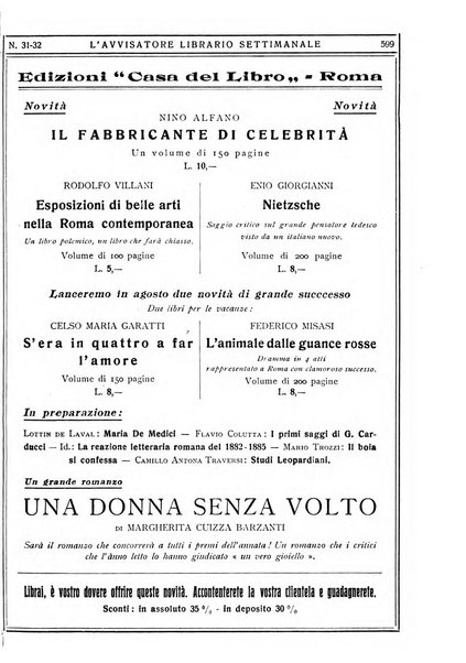 L'avvisatore librario settimanale bollettino bibliografico