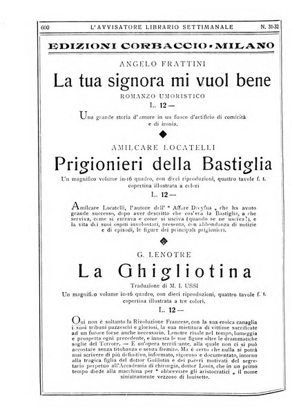 L'avvisatore librario settimanale bollettino bibliografico