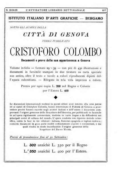 L'avvisatore librario settimanale bollettino bibliografico