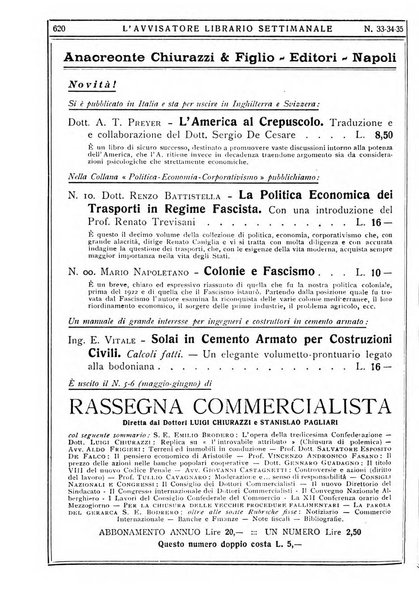 L'avvisatore librario settimanale bollettino bibliografico