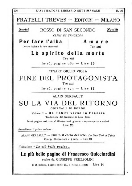 L'avvisatore librario settimanale bollettino bibliografico