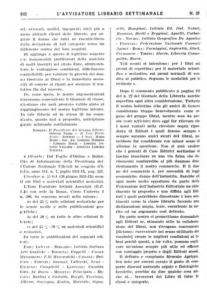 L'avvisatore librario settimanale bollettino bibliografico