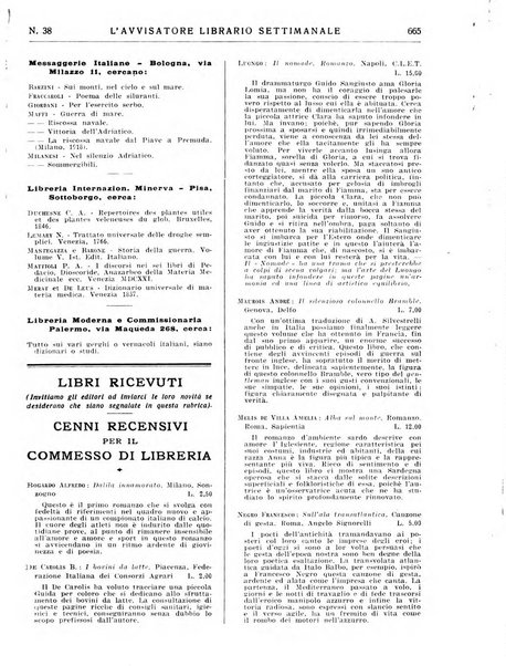 L'avvisatore librario settimanale bollettino bibliografico