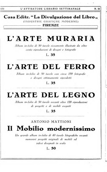 L'avvisatore librario settimanale bollettino bibliografico