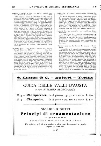 L'avvisatore librario settimanale bollettino bibliografico