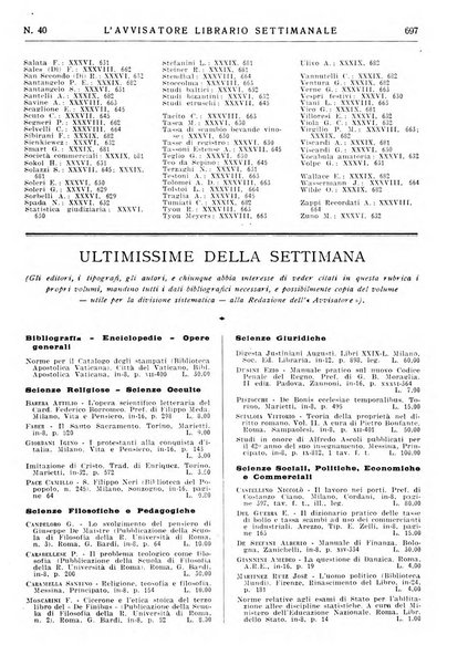 L'avvisatore librario settimanale bollettino bibliografico