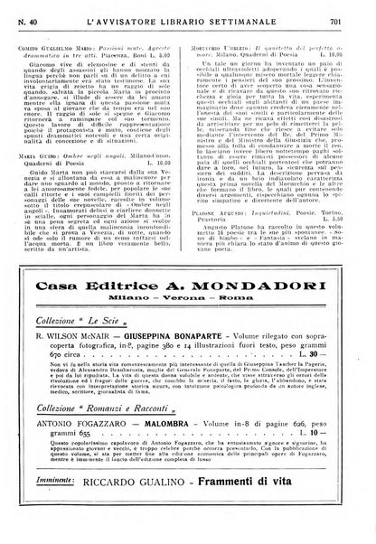 L'avvisatore librario settimanale bollettino bibliografico