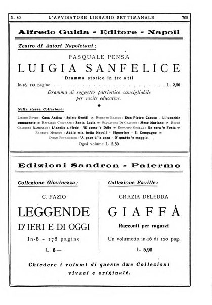 L'avvisatore librario settimanale bollettino bibliografico