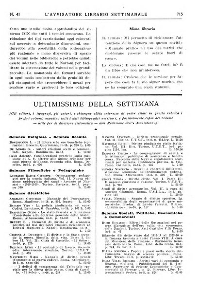 L'avvisatore librario settimanale bollettino bibliografico