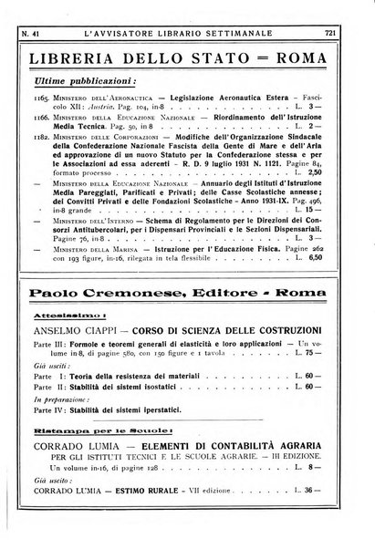 L'avvisatore librario settimanale bollettino bibliografico