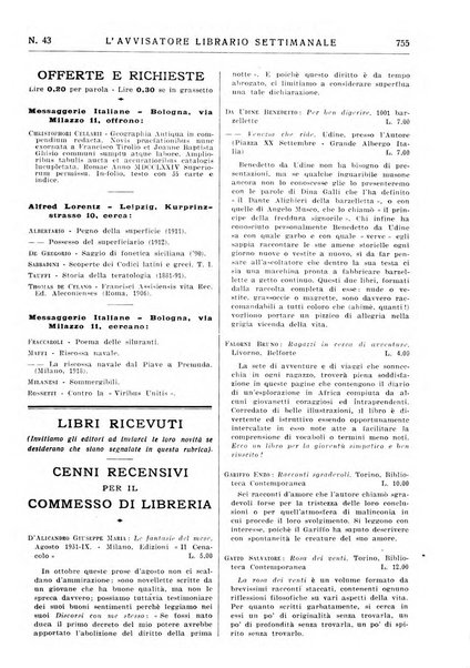 L'avvisatore librario settimanale bollettino bibliografico